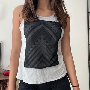 Express One Eleven Tank Top Gray Black Geometric Sleeveless Casual Medium
